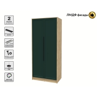 Шкаф распашной Тренд КТ-Ш2 (Дуб золотой ЛДСП/ Изумруд ЛМДФ) Ш918 В2128 Г547